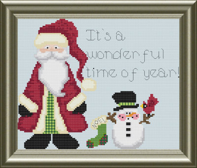 Santa snowmen cross stitch pattern by Jennifer Creasey