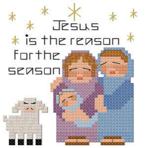 Christmas Jesus is the reason for the season cross stitch pattern by Jennifer Creasey
